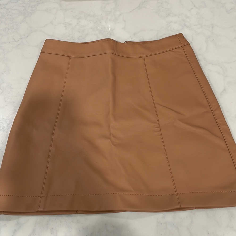 Leather mini skirt